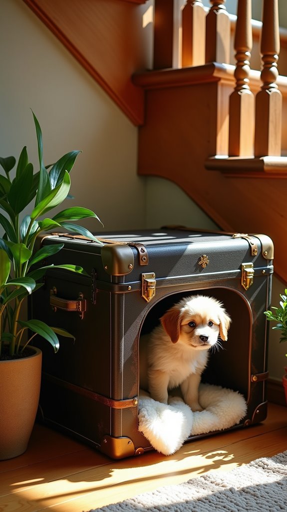 vintage trunk dog house