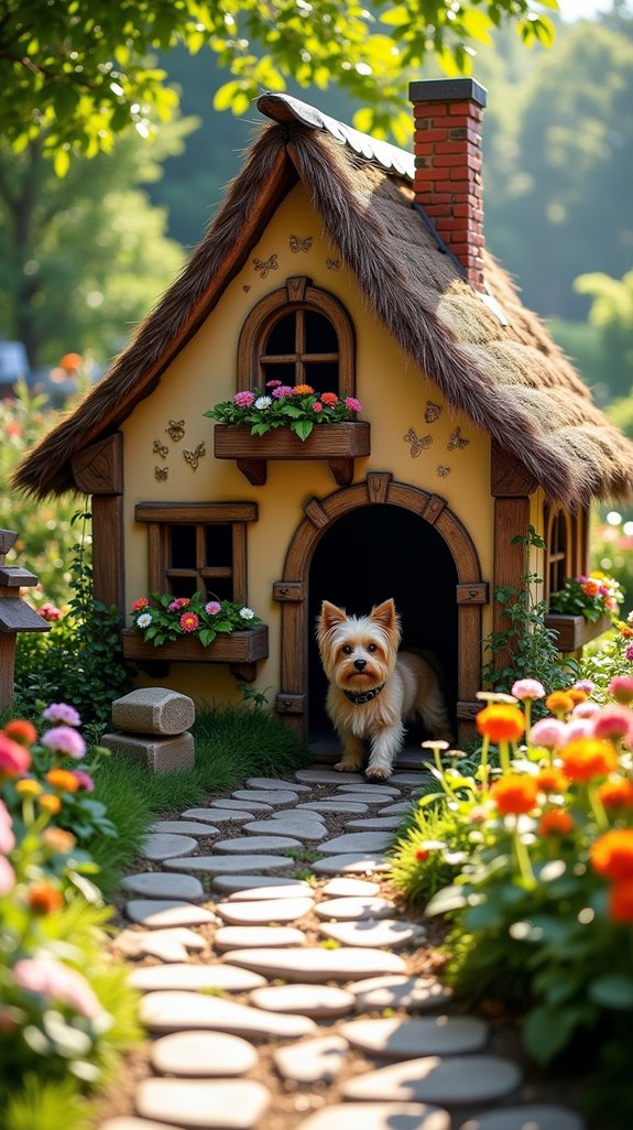 whimsical cozy dog cottage