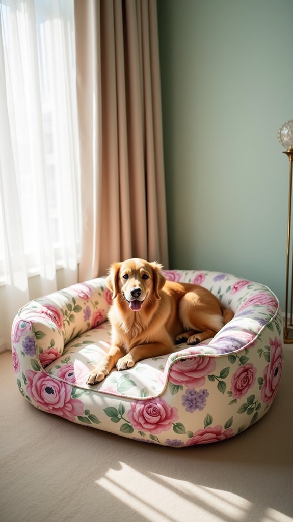charming floral dog bed