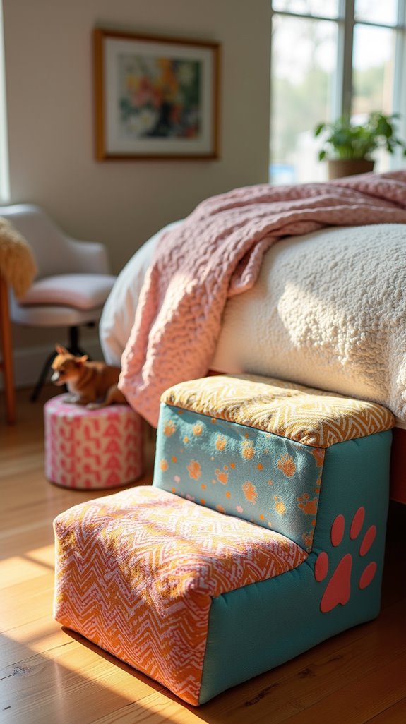 colorful customizable dog stairs