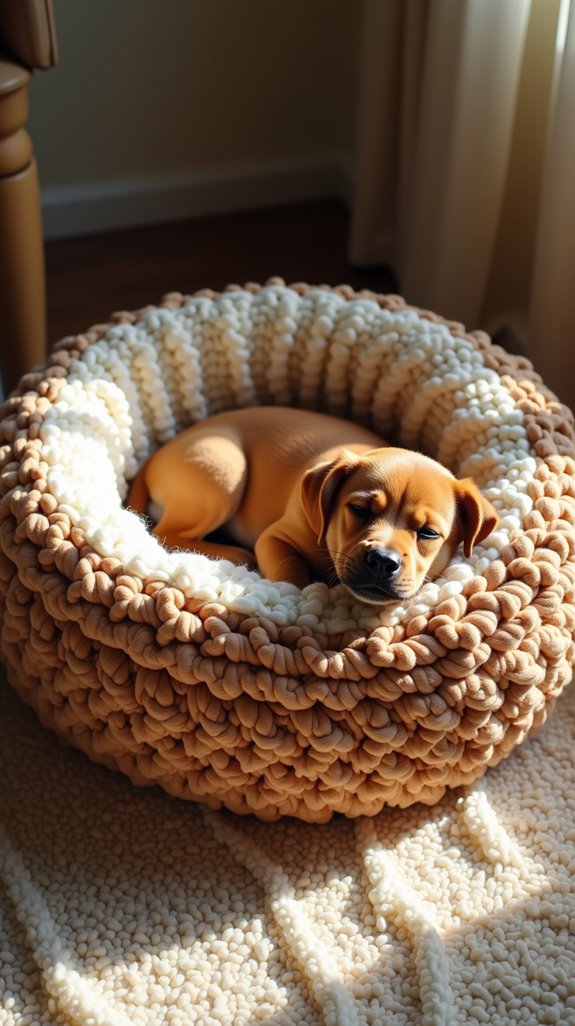 cozy crochet dog bed