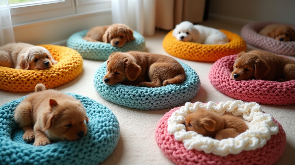 cozy crochet dog beds