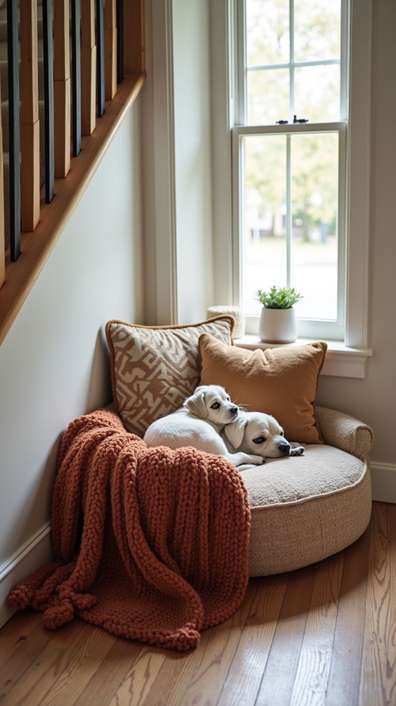 cozy cushions and blankets