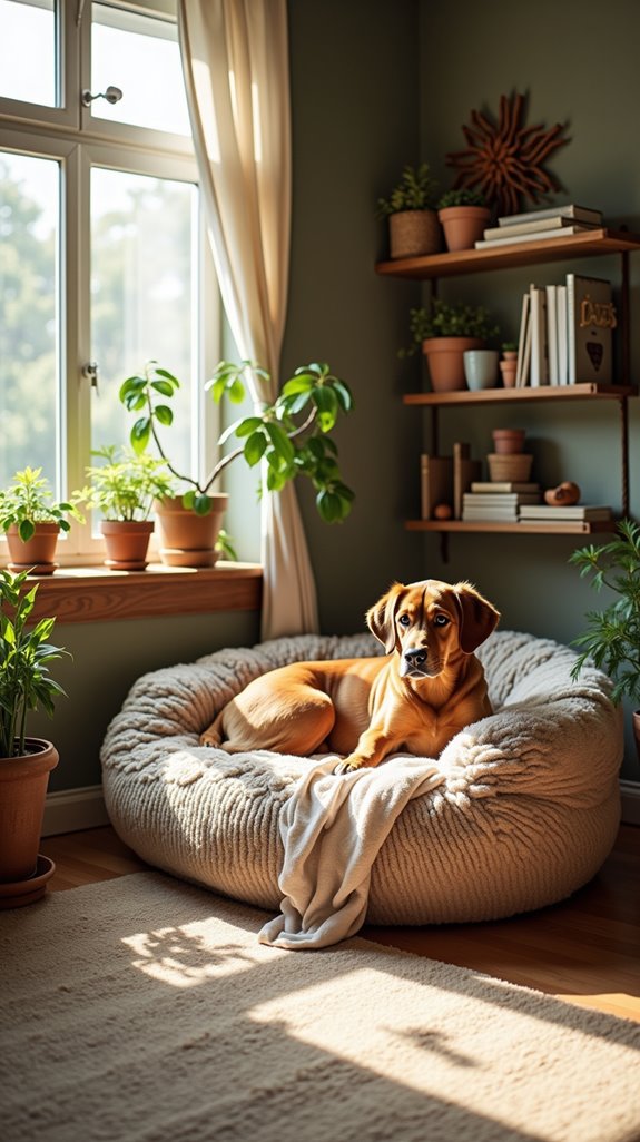 cozy dog bed nook