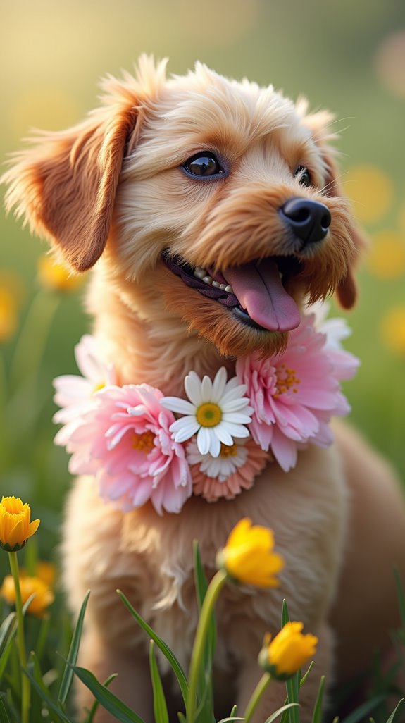 creative dog flower collars