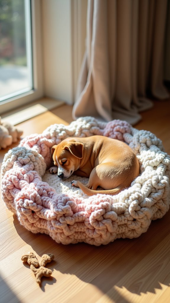 crochet cozy dog bed
