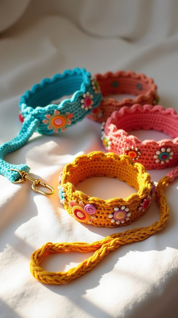 crochet dog collar and leash