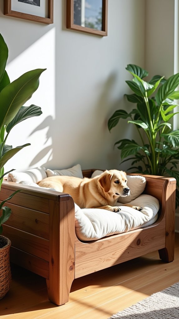 custom wooden dog bed