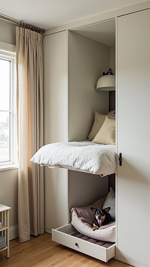 dog bed under murphy bed