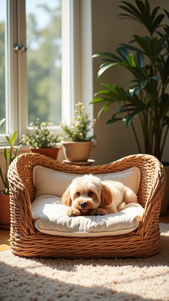 elegant comfortable rattan dog bed