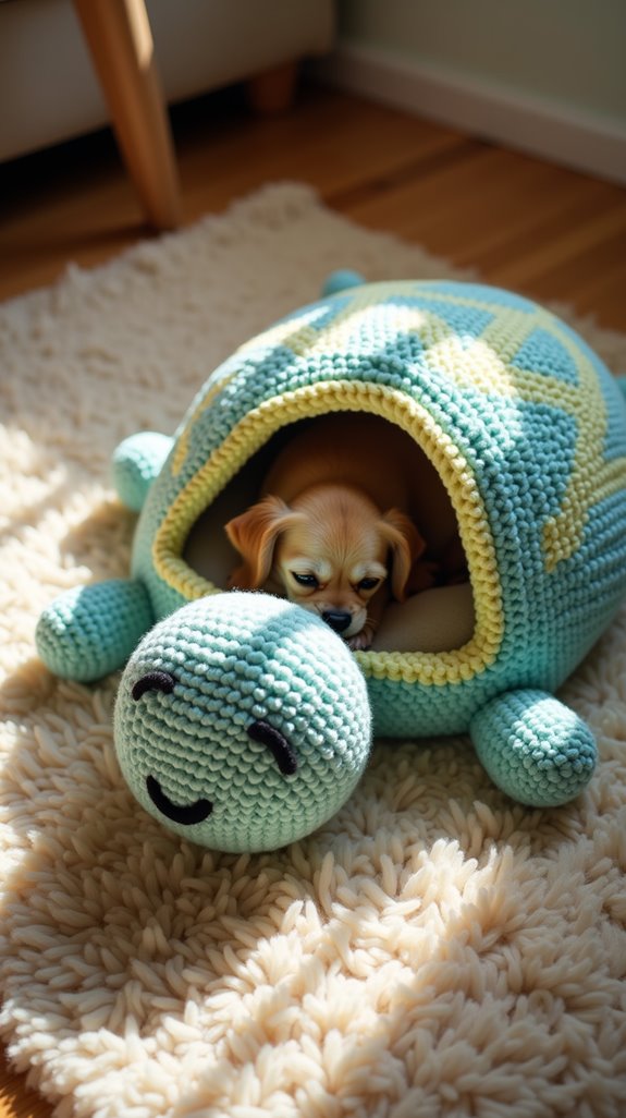 funky crochet dog beds