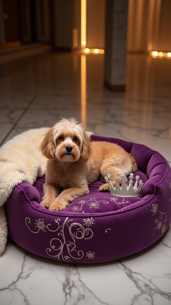 luxurious round dog bed
