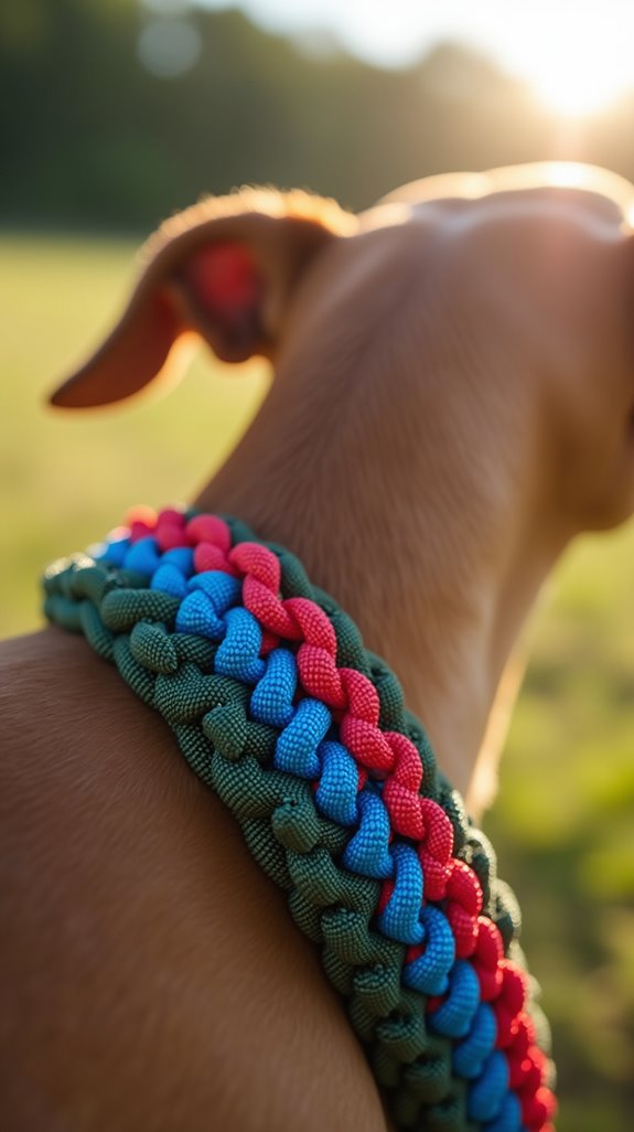 multi color paracord collar
