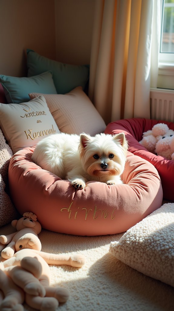personalized cozy dog bed