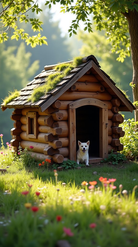 rustic log cabin dog house