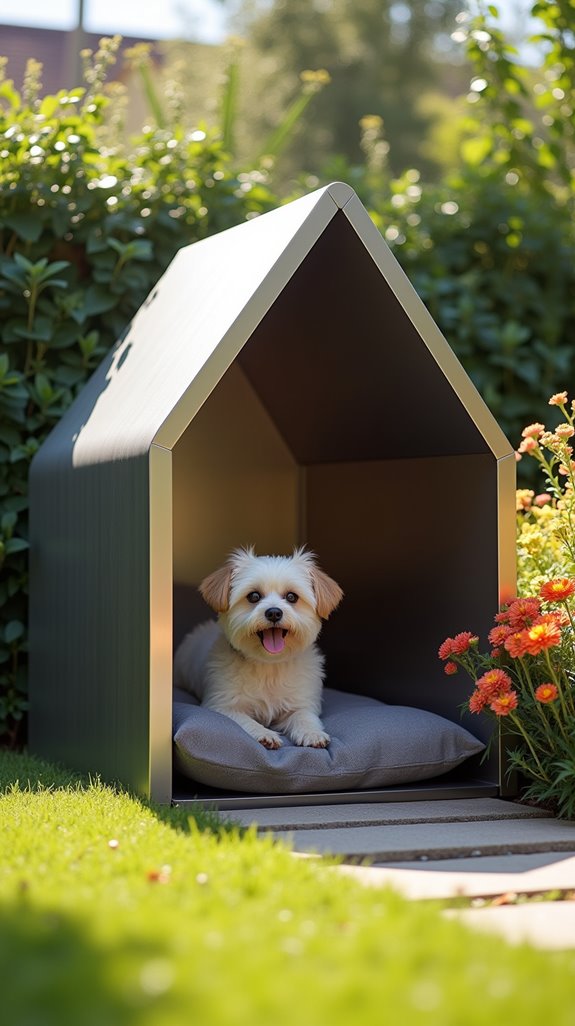 sleek durable metal dog houses