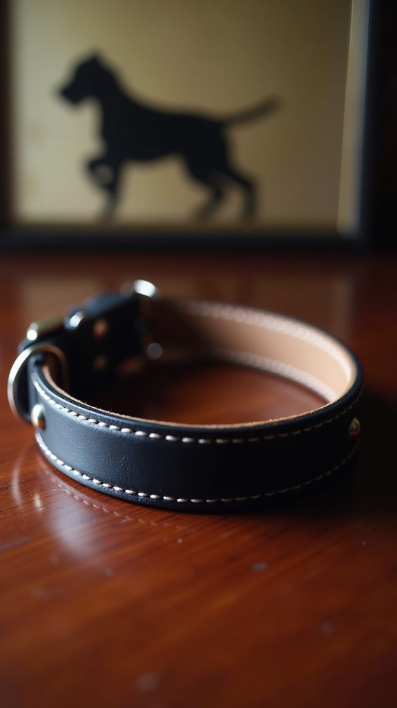 sleek elegant leather collar