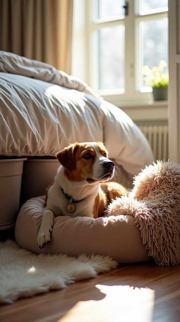 space saving dog bed storage