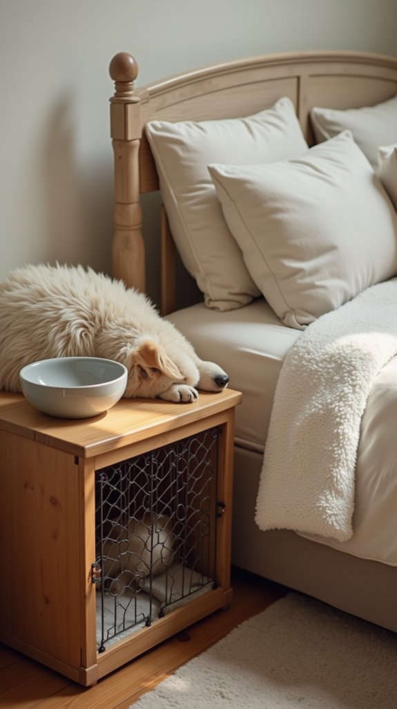 stylish bedside dog crate