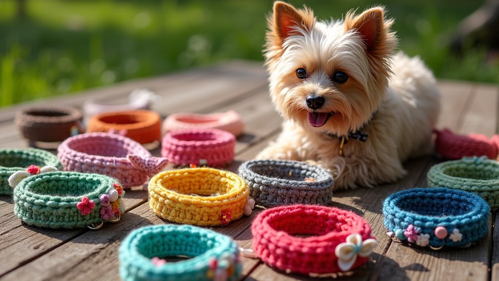 stylish crochet dog collars