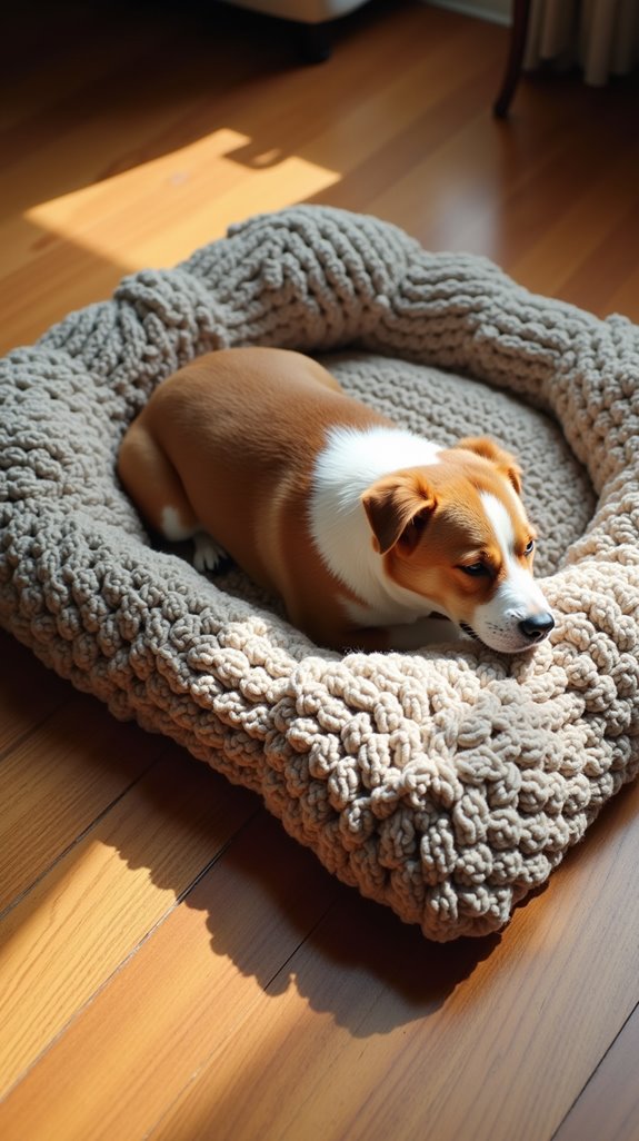 textured plush dog beds