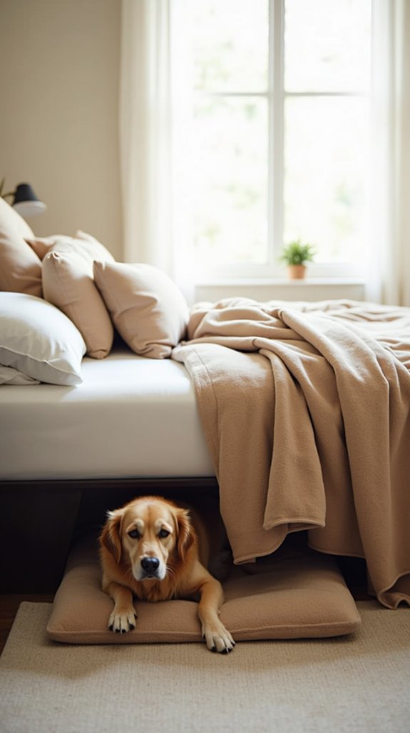 transitioning dog to bed