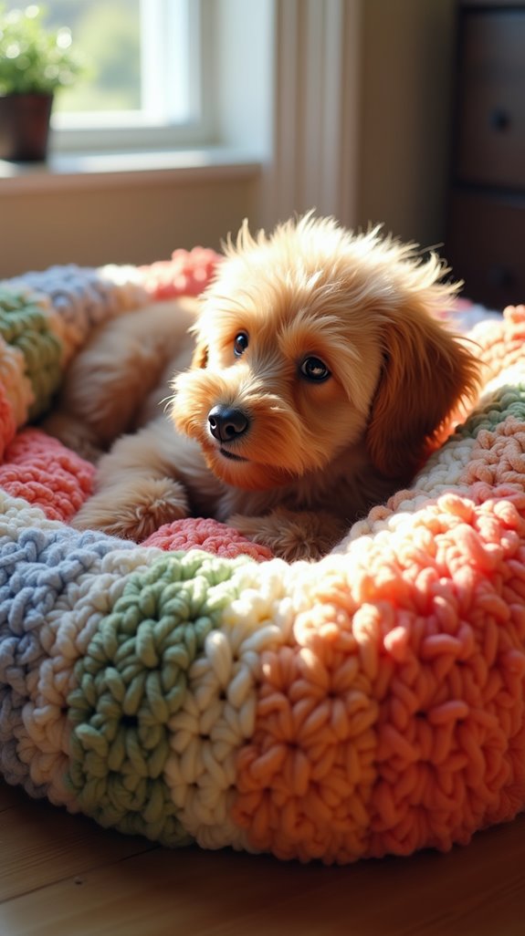 trendy crochet dog bed