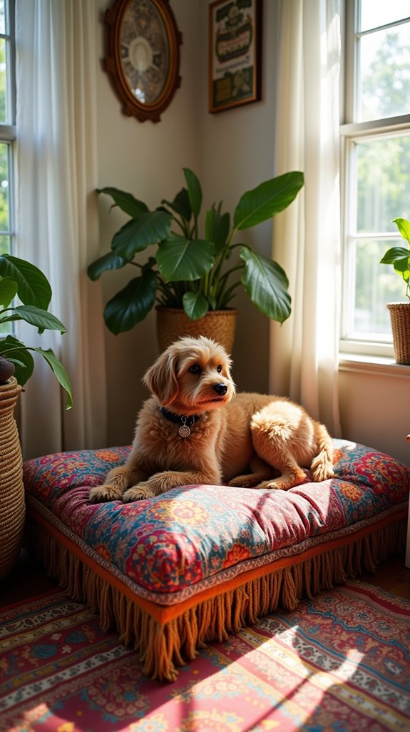 vibrant eclectic dog bed