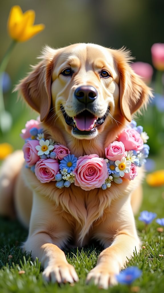 vibrant floral dog collars