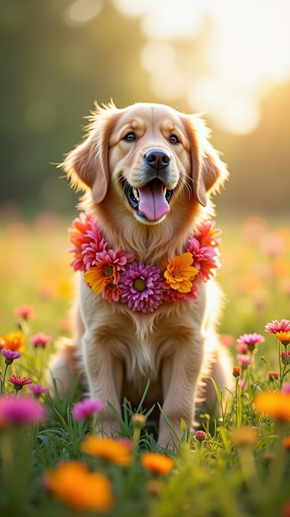 vibrant flower collars enhance photos
