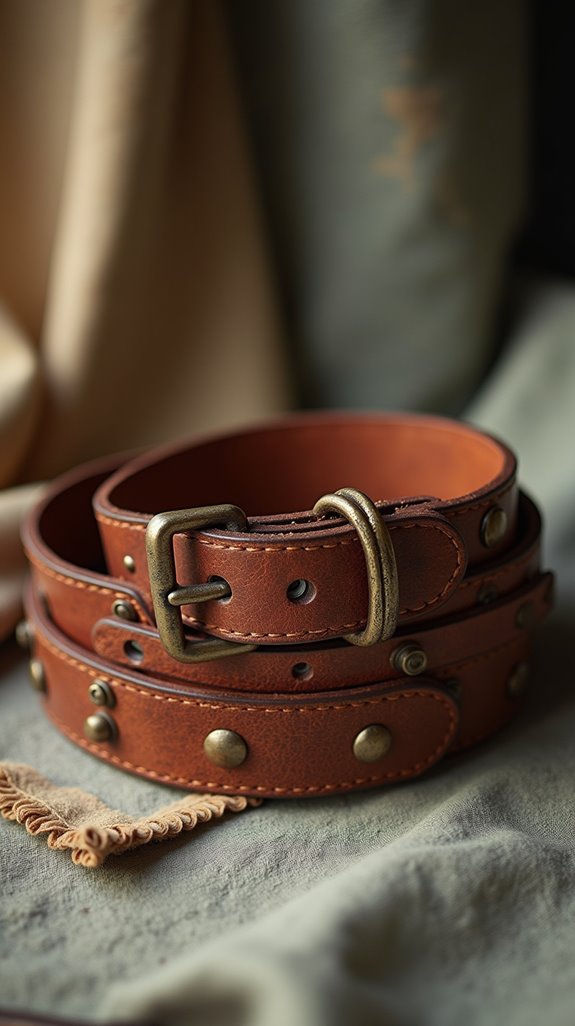 vintage distressed leather collar