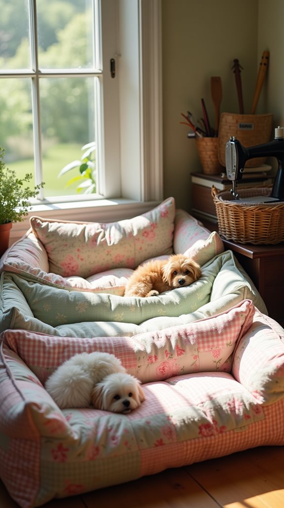 vintage quilt inspired dog beds