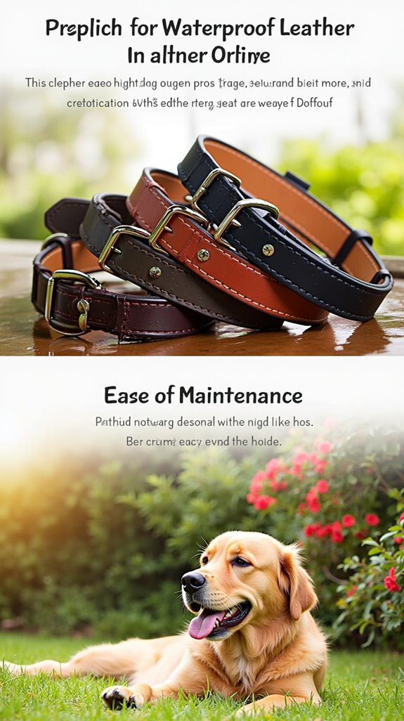 waterproof leather dog collar
